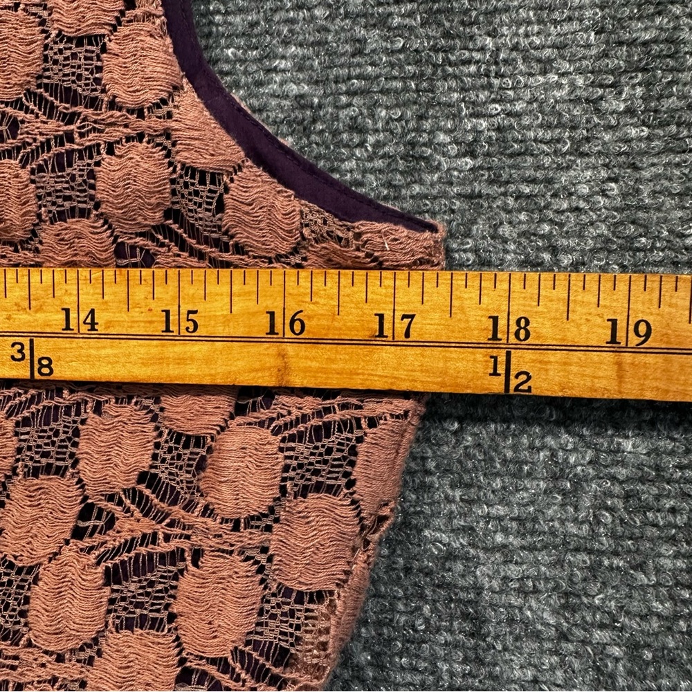 Knitted Dove crochet apron dress SMALL pockets buttons ruffles boho cottagecore - Picture 10 of 11